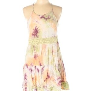 COTTON CANDY Boho Tie-dye Crisscross Flowy Dress